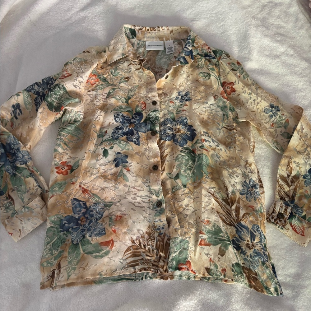 Alfred Dunner Sheer Patterned Blouse